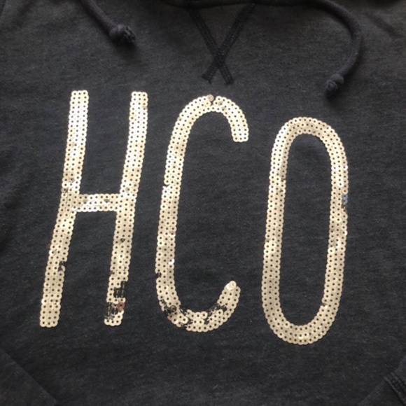 Hollister HCO Sequins Lightweight Stretchy Hoodie Sweater - Picture 7 of 8